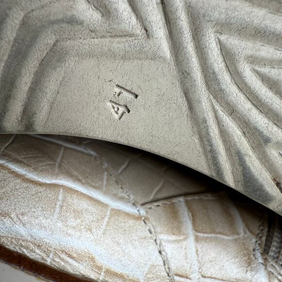 ANTHROPOLOGIE Women's 41 US 10 Stompy Platform Lace Up Boot Cream Alligator - Picture 14 of 16